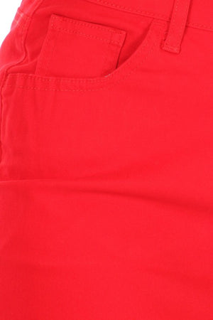 Fire Red Denim Skirt