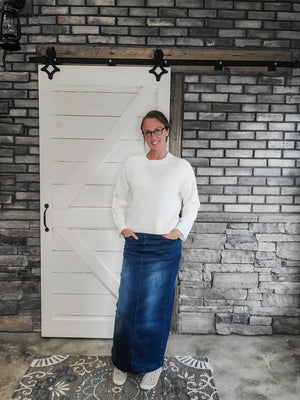 Donna Long Denim Skirt - Final Sale